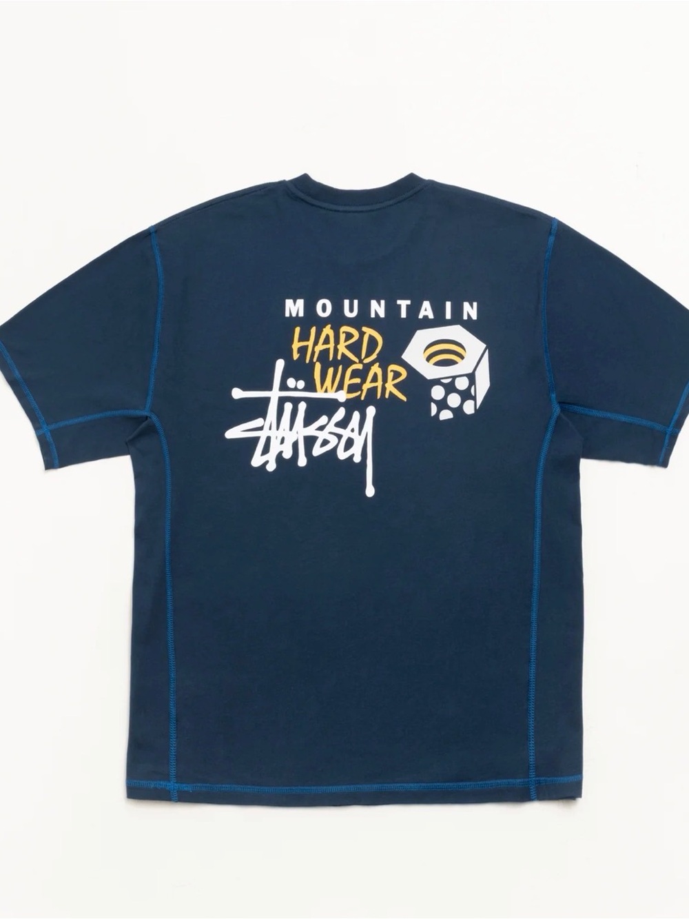 Stussy Navy Graphic Back-Print Short Sleeve Tee
